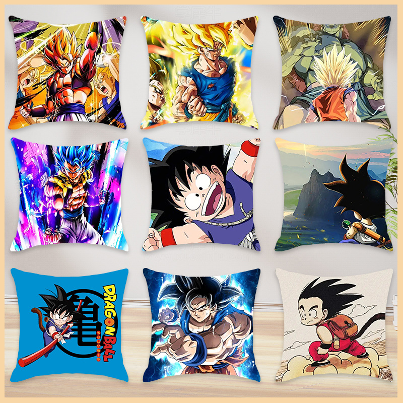 Dragon Ball Series Pillow Cartoon Printed Pattern Day Cover Pillow Pillow Bedroom Living Room Sofa Decorative Office Cushion