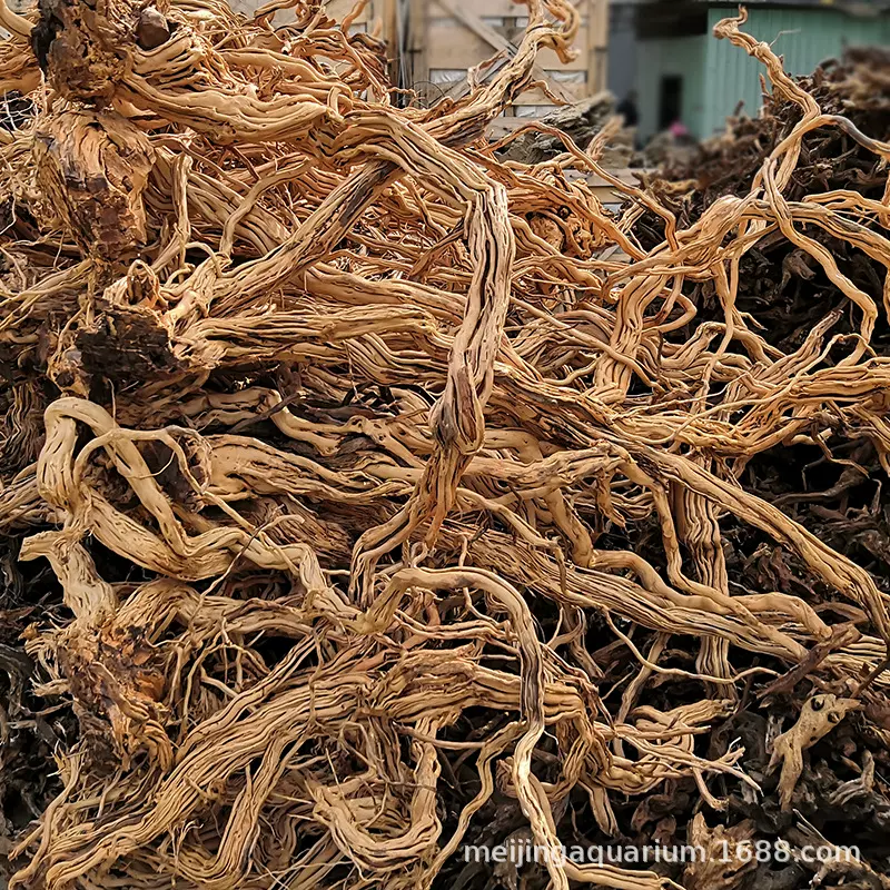 麻花根木造景水陆鱼缸沉木树根枝条紫柚木爬宠缸装饰Azalea Wood