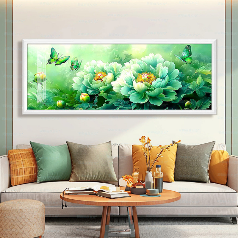 [Algodón importado] Mona Lisa real bordado cruzado mariposa peonía verde decoración floral china bordado a mano image 6