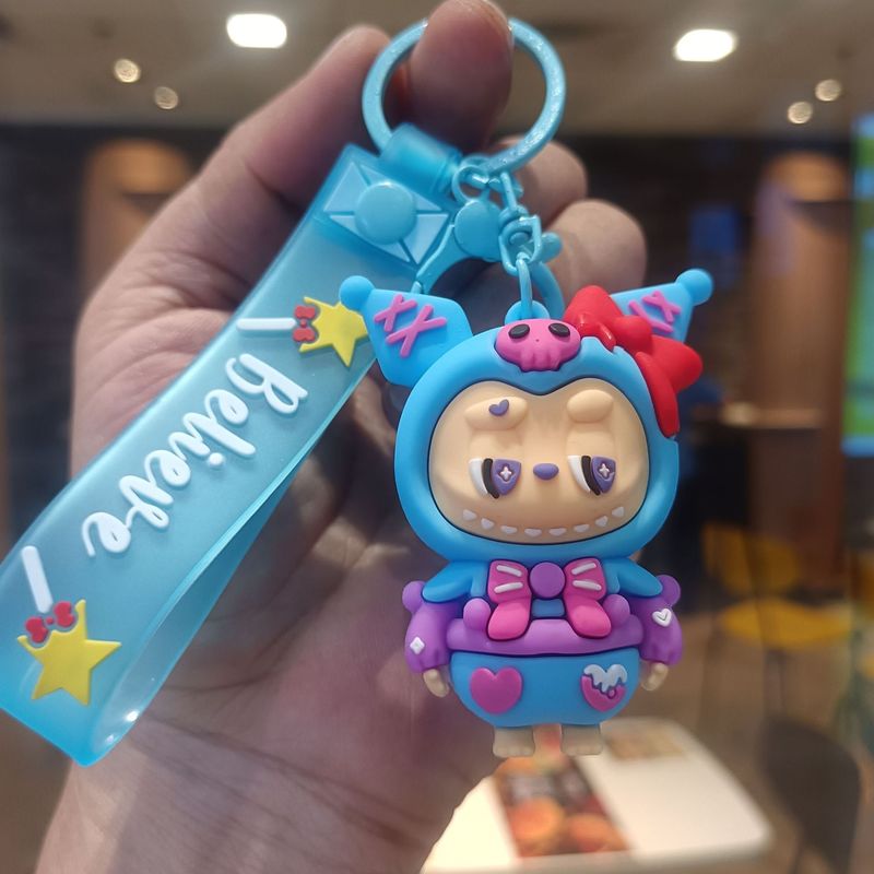 クリエイティブホットスタイルラブブキーホルダー漫画リトルシープペンダントおもちゃベビーグラバーかわいいキーチェーンリング卸売|undefined