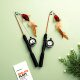 Pet toy cat stick fish type telescopic fishing rod feather cat stick telescopic fishing rod feather cloth fish cat toy