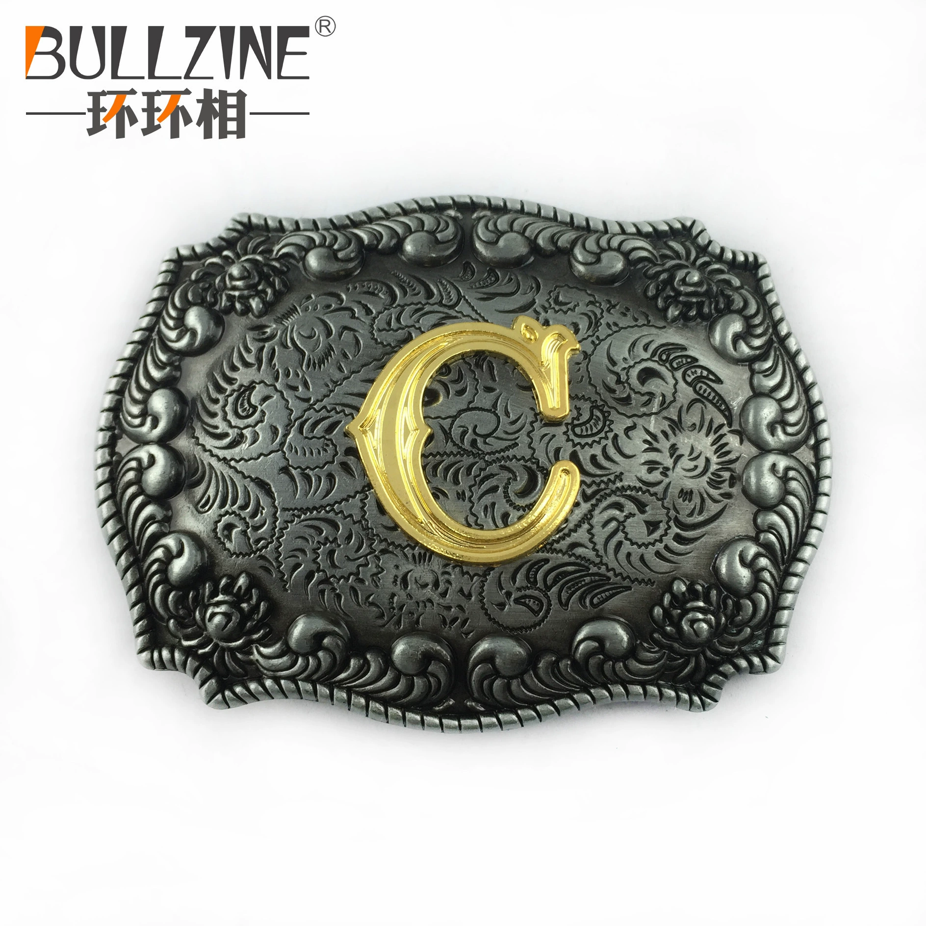 Prяжка для ремня Bullzine из цинкового сплава в западном джинсовом стиле с литерой C модель 03687, повседневная пряжка