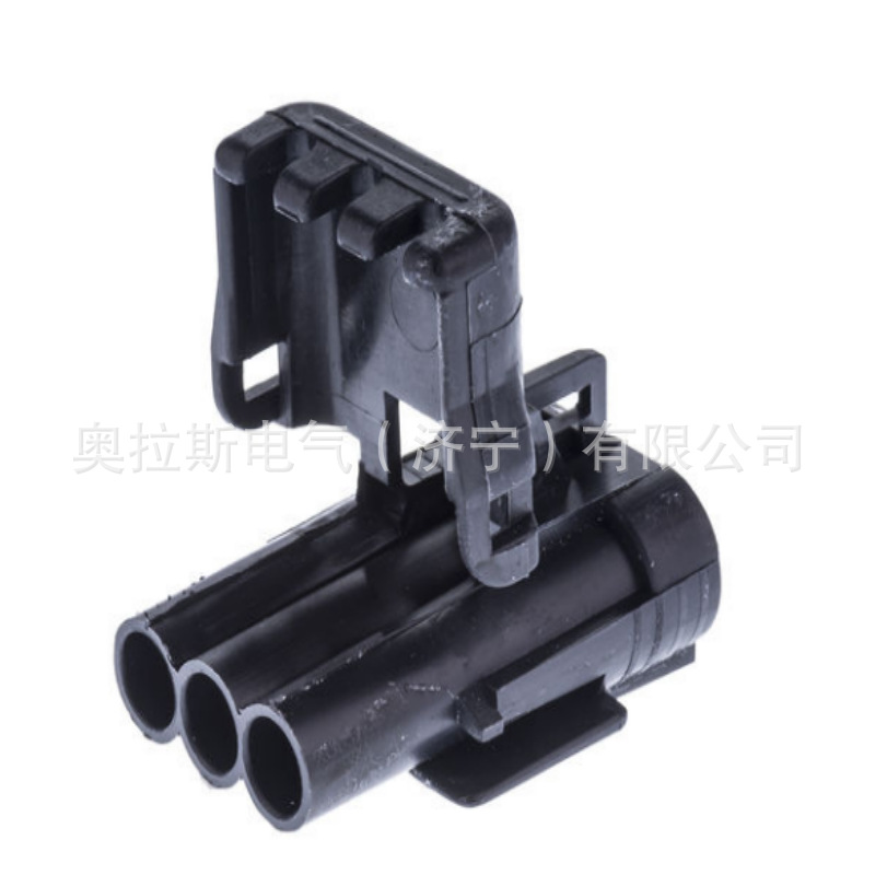 Delphi德尔福原装进口汽车连接器3孔黑色防水公塑壳12020827