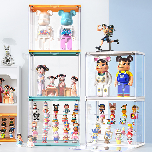 Starlux Large Capacity Blind Box Storage and Display Stand, Pop Mart Figure Cabinet Acrylic Transparent Large Handheld Hobby Box