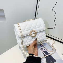 Small Pearl Chain Crossbody Bag for Women, 2024 Summer New Trendy Simple Mini Fashion Shoulder Small Square Bag