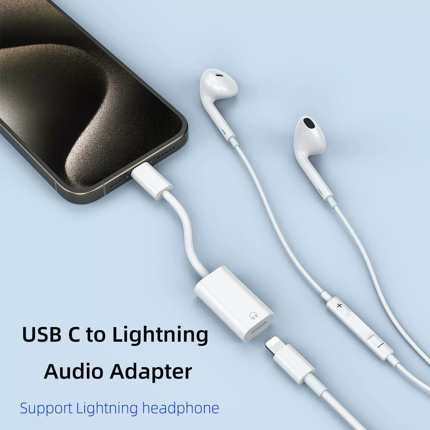 Адаптер USB-C (шт.) на Lightning (гн.), для iPhone 15/Plus/Pro