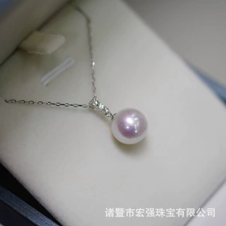 诸暨淡水爱迪生珍珠吊坠正圆极光S925天王嫂精致大气简约澳白平替