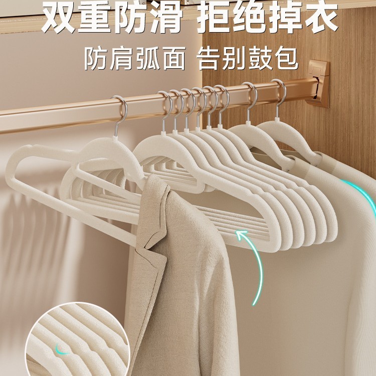 植绒衣架家用挂衣无痕衣服防滑防肩角不起包晾衣服撑子整理师专用|undefined