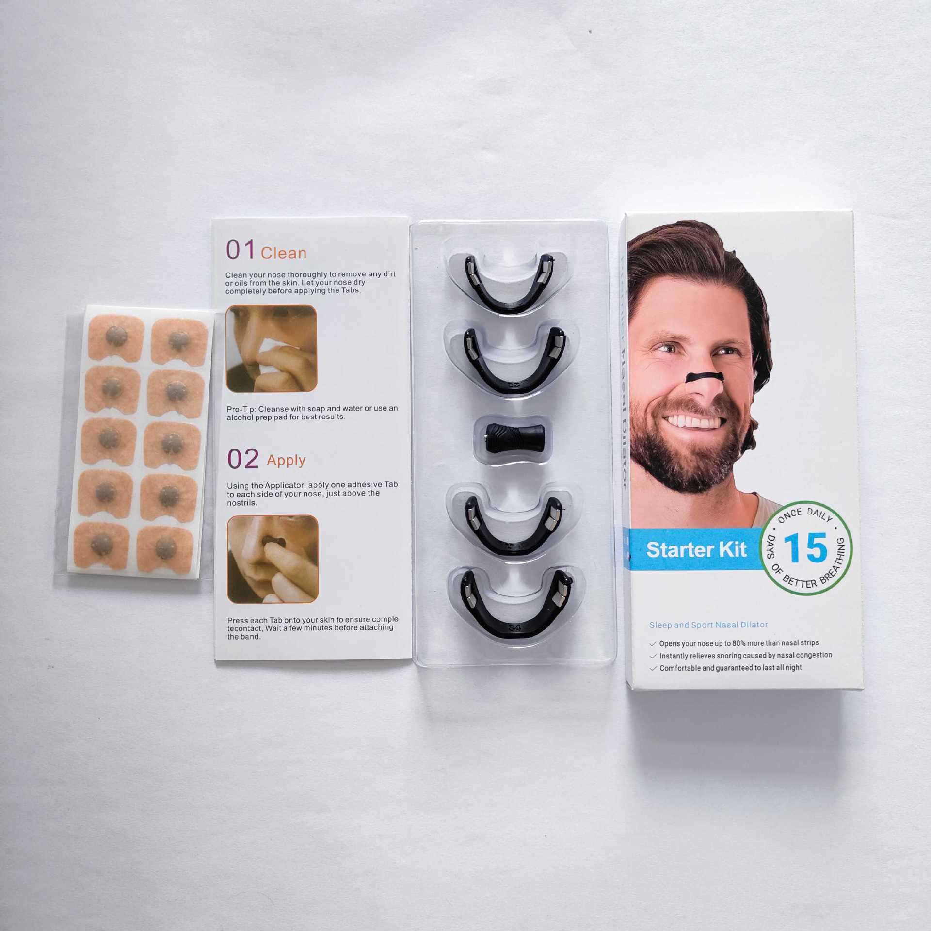 정사각형 검정색 자석 코 클립 15쌍