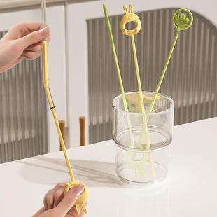 Silicone Straw Brush with Long Handle for Kitchen Use, Specialized for Cleaning Cup Tubes and Gaps, Cleaning Tool for Water Bottles and Baby Bottle Caps