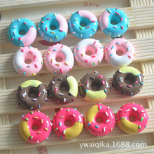 日韩仿真食玩巧克力甜甜圈 diy手工挂件树脂配件儿童发绳手机美容