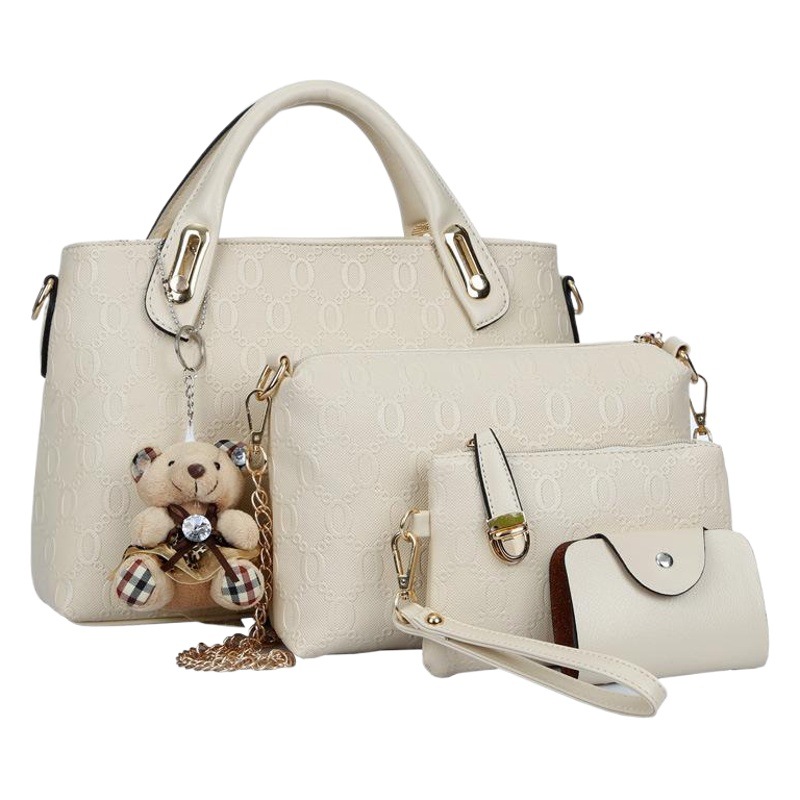 Bolsos populares para mujer 2025 nueva moda casual conjunto de cuatro piezas con diseño de oso, bolso para suegra, bolso de hombro, bandolera, bolso de mano para mujer, venta al por mayor