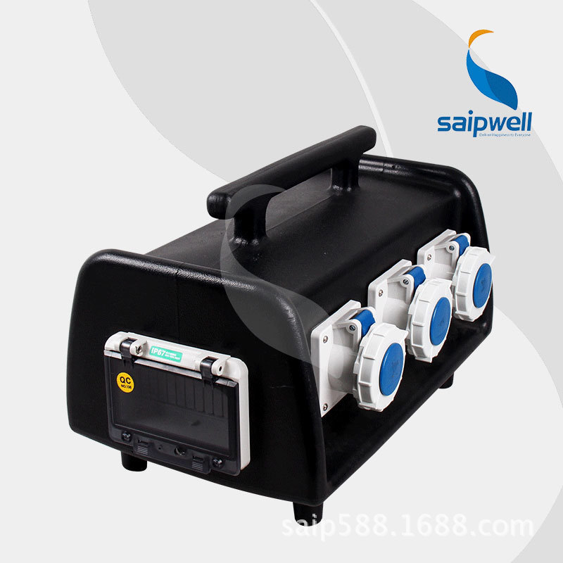 厂家供应1进6出移动电源插座箱 电气工程检修箱 防水插座箱