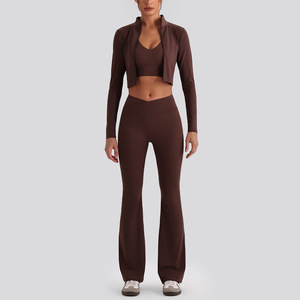 AYM038485 Backless T-Shirt Set With Padding Fitness Yoga Set Aoyema wholesale