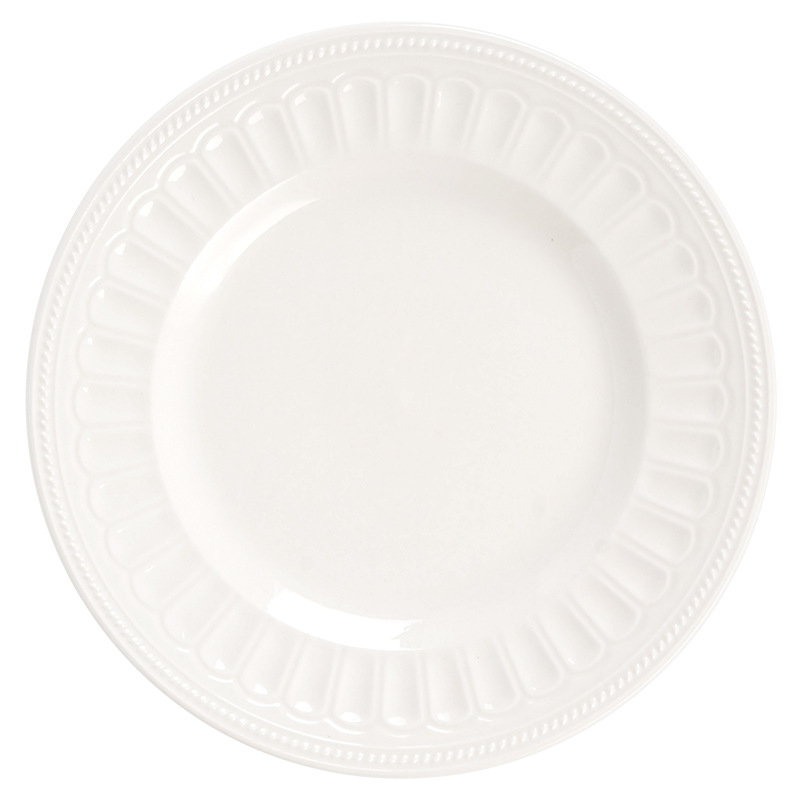 Plato de cerámica poco profundo estilo japonés de alta calidad plato blanco plato de cerámica al por mayor platos de platos redondos platos de platos de platos occidentales