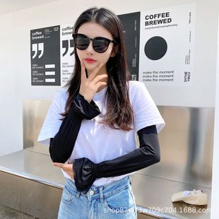 Ice Sleeve Women's Sunscreen Hand Sleeve Armguard Anti-ultraviolet Raglan Sleeves Cycling Sleeves Thin Ice Silk Gloves Summer Driving