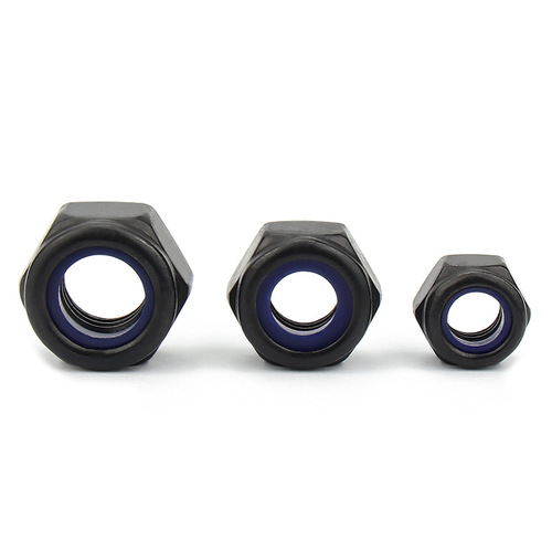 Black 304 stainless steel nylon lock nut M2-M36 lock nut self-locking nut DIN985