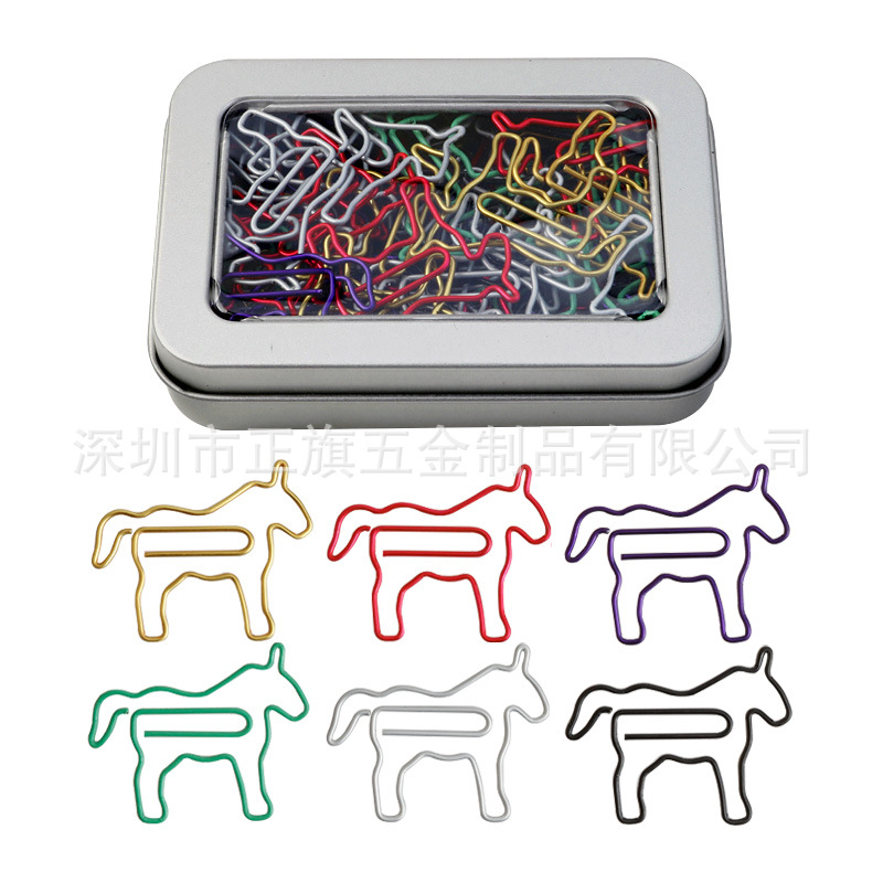 Color transfronterizo metal animal en forma de clip de papel forma creativa clip de papel Oficina marcador titular caja traje