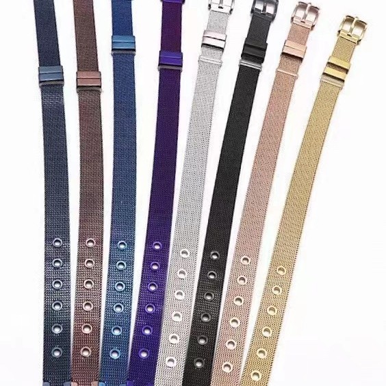 Pulsera de correa de malla chapada en oro Accesorios de muñeca de moda para hombres y mujeres Acero de titanio Personalidad Correa de reloj creativa Pulsera Pulsera Pulsera de acero de titanio