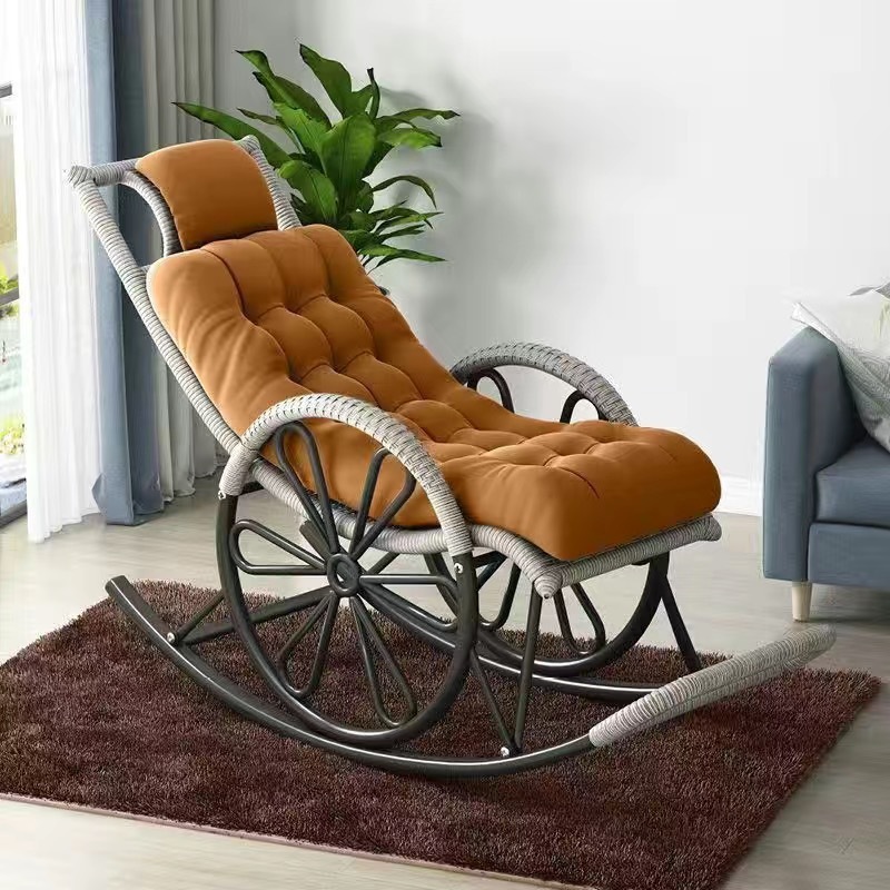 Silla de mecedor silla de caña silla de almuerzo para adultos balcón casero ocio para dormir sala de estar silla de relajación especial para ancianos