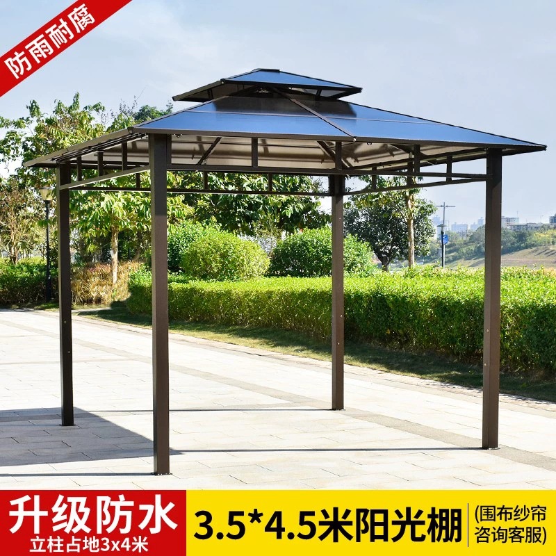 Pabellón lluvia de aluminio de aleación de aluminio Jardín de arena Tienda de playa pabellón al aire libre sombrilla patio Villa vista del jardín