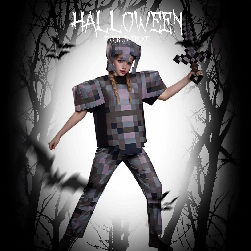 Хэллоуин костюм костюм для вечеринки Ролевой костюм Мой мир minecraft Бриллиантовая броня серия