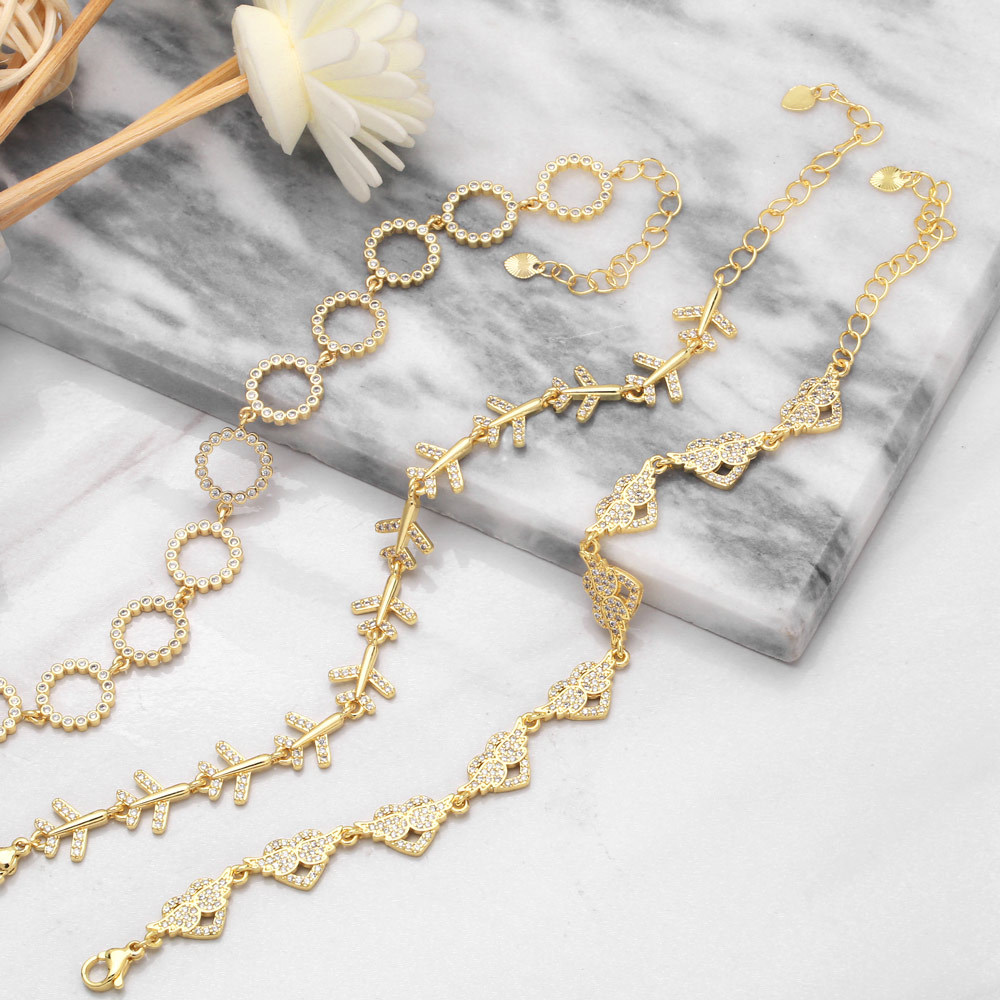 Fashion Diamond Butterfly Heart Womenu0027s Circle Zircon Copper Bracelet