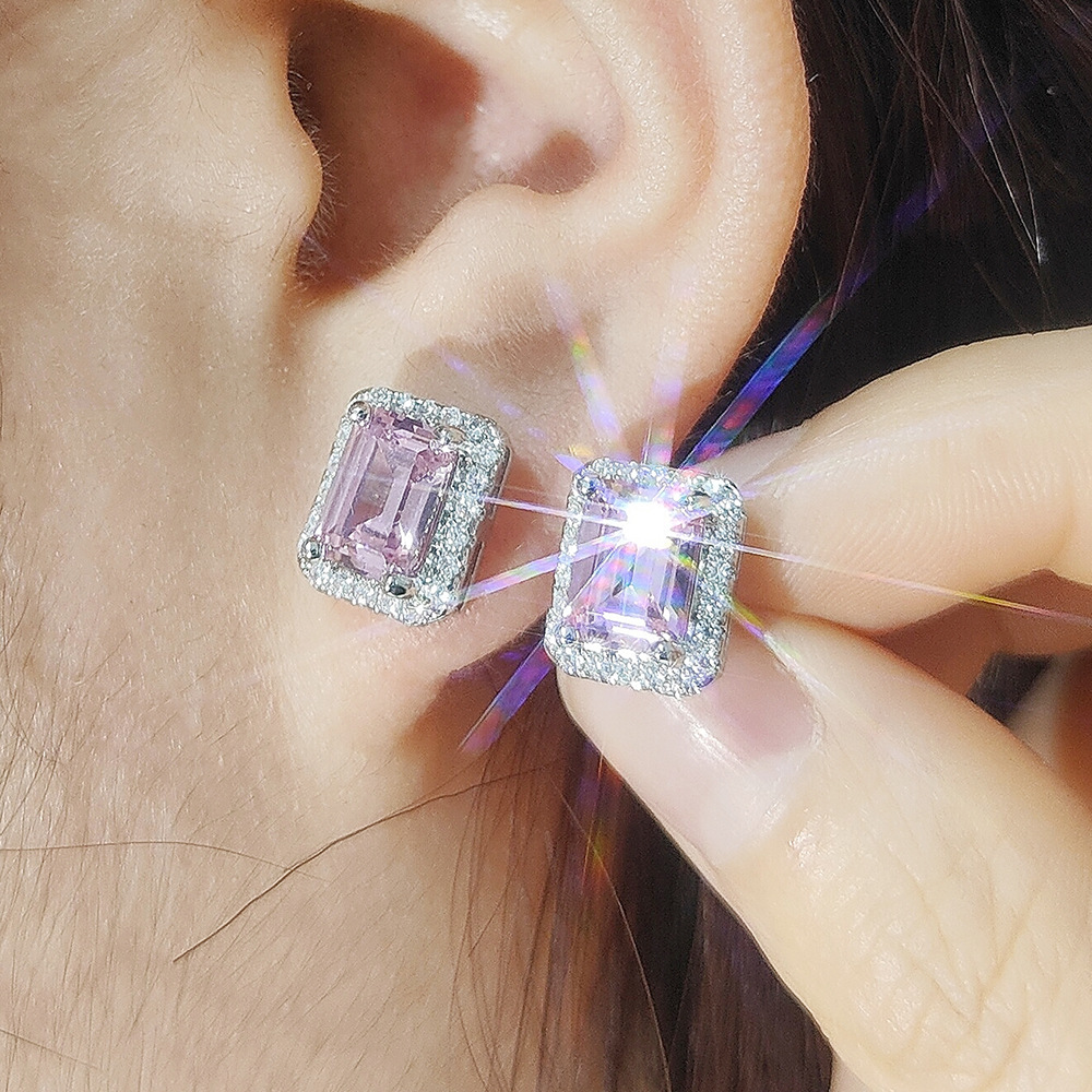 Fashion Geometric Copper Zircon Earrings 1 Pair