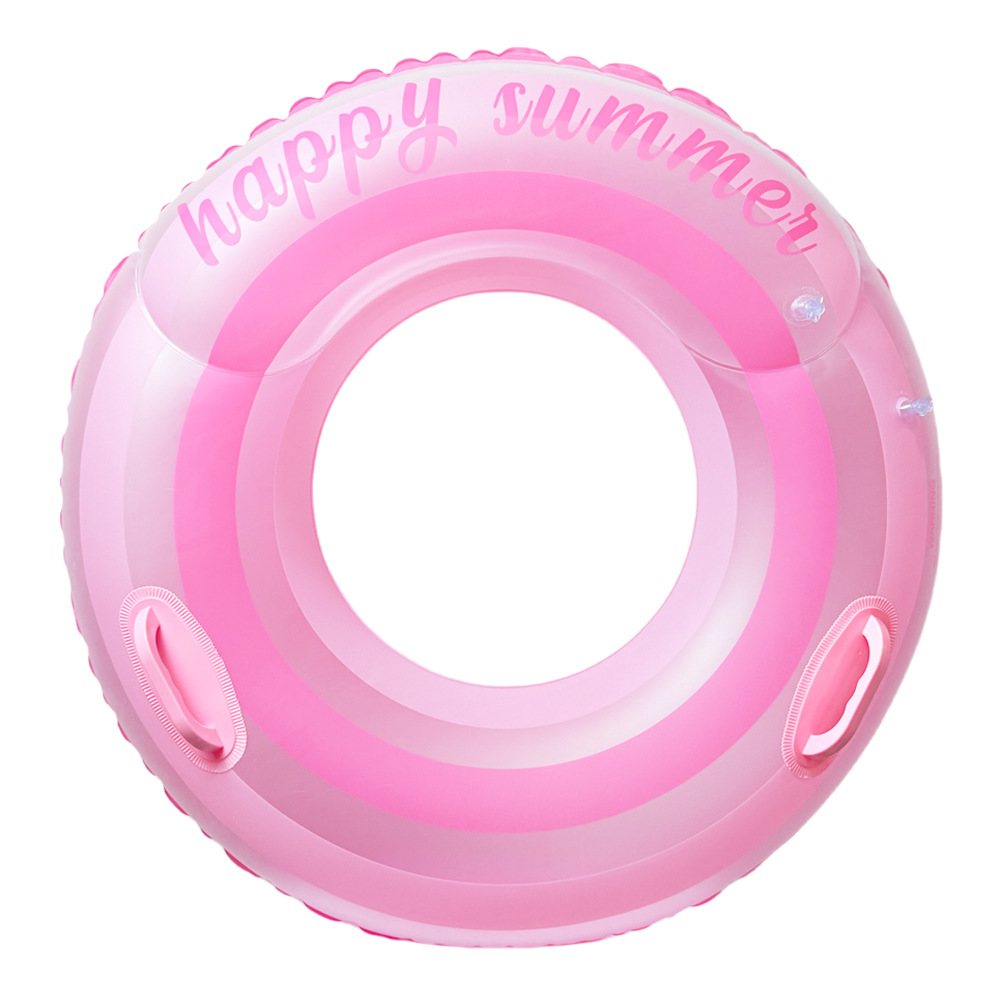 Transfronterizos ampliados con mango de barco de anclaje arco iris anillo de natación para adultos anillo de natación infláble arco iris de gran tamaño para hombres y mujeres