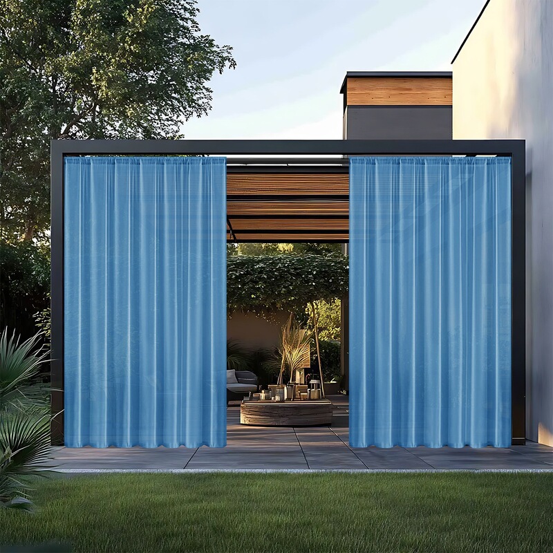 New Cross-Border Single-String Terylene Waterproof Window Screen with Rod for Outdoor Gazebo Rainproof Curtain, Dropshipping Available