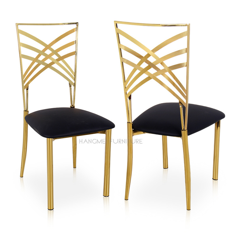 Manufacturer Wholesale Stainless Steel Cross-Back Wedding Bamboo Chairs Outdoor Lawn Wedding Hotel Banquet Metal Dining Chairs