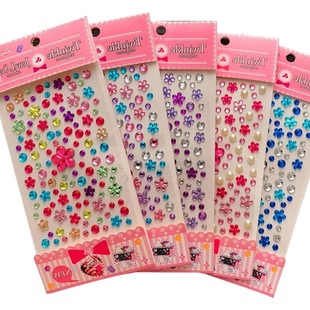 Children's Bonus Sticker Girl's Handmade Paste Diamond Sticker Acrylic Crystal Decoration Gem Stand