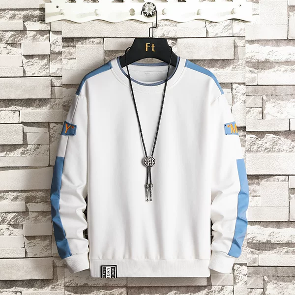 Spring and Autumn New Men's Loose Fashionable Long-sleeved Fashionable Korean Printed Sweater ins All-match Casual Top