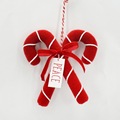 15CM圣诞糖果拐杖泡沫包布圣诞树挂件松果红果装饰外贸礼品