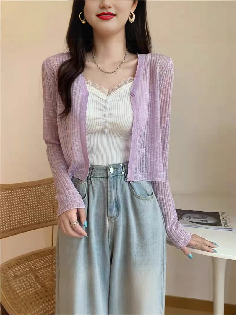Chaqueta Corta de Protección Solar de Poliéster con Manga Larga, Protección Solar para Verano