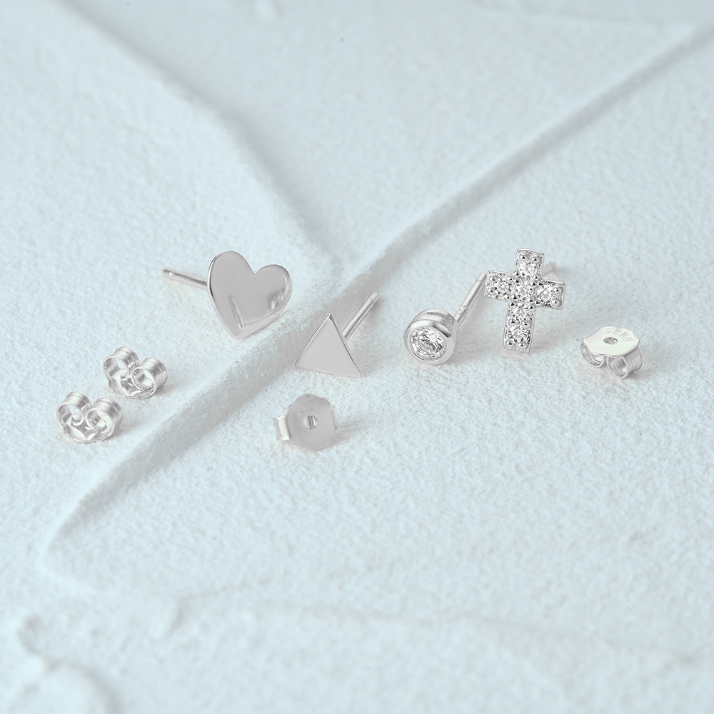 1 Set Simple Style Star Butterfly Plating Sterling Silver Ear Studs display picture 68