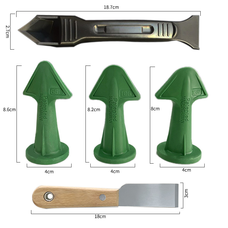 阴角玻璃胶抹铲胶器 角度刮板清除残胶美缝工具多角度跨境五件套B