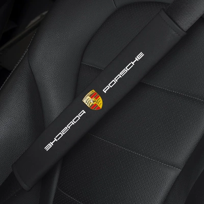 Seat belt shoulder pad – Shoulder Cover - porsche-matte-black-pair-6x38cm