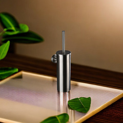 304 Stainless Steel Toilet Brush Holder Bathroom Toilet Seat Brush No-Dead-Angle Cleaning Wall-Mounted Household Toilet Brush with Cover