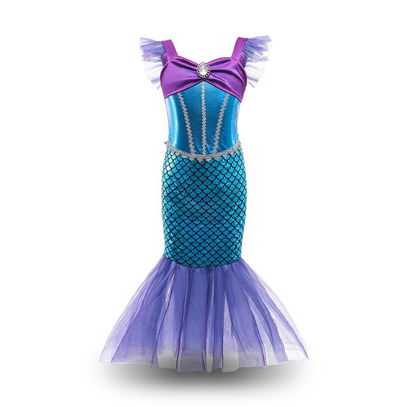 2021 vestido de princesa de sirena de comercio exterior ropa para niños niñas primavera y verano nuevo vestido de bebé