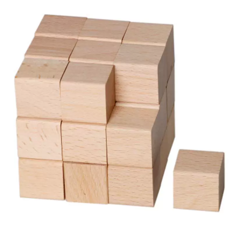 Wooden cube, square constructor, teaching aids, volume geometry, custom-made