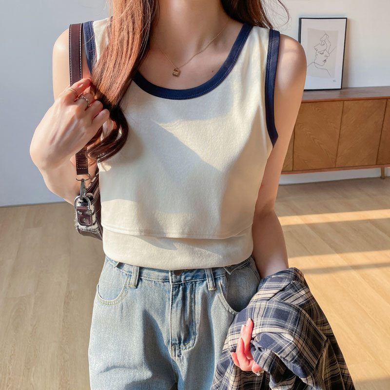 授乳服の潮のお母さんは簡単で、純綿のベストの上着に出かけます。|undefined