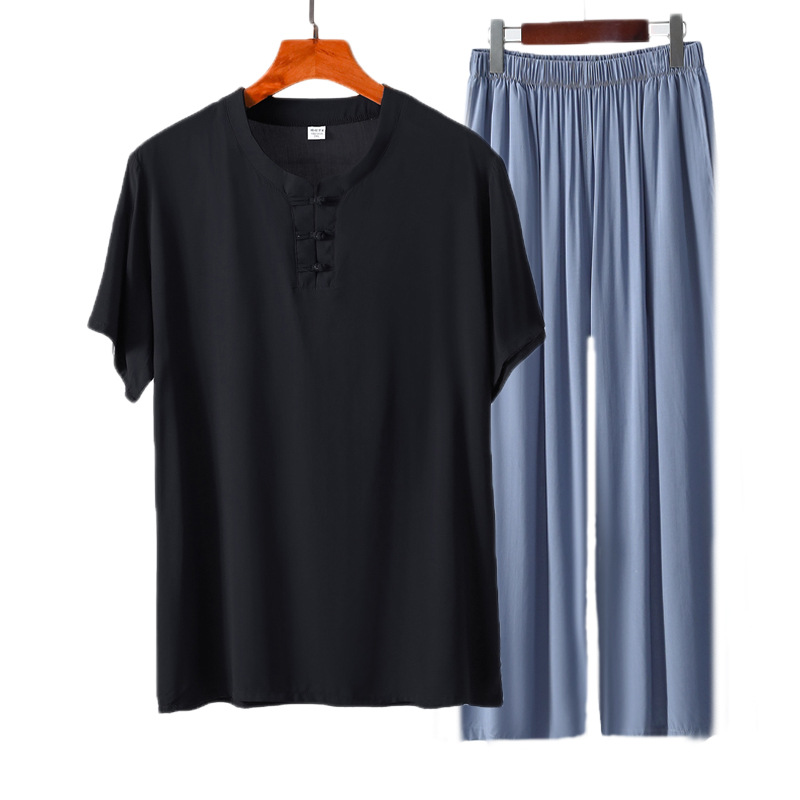 블랙 버클 + 라이트 블루 바지