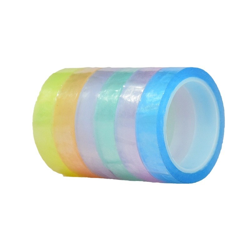 Permeable al hielo cristal color bola adhesiva diang dibujo a mano desnuda 6 color conjunto de cinta adhesiva de bola de goma DIY desprimir bola adhesiva