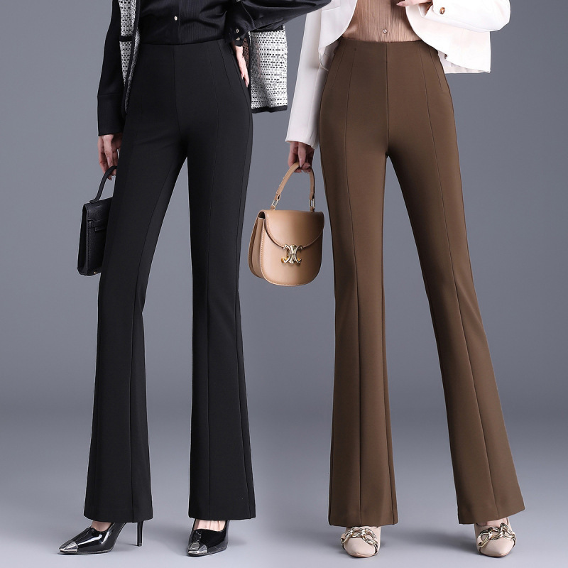 Tencel Wool Sparkle Pants Women's Spring and Summer 2025 New Style High Waist Slim-Fit Slimming Women's Casual Flared Pants