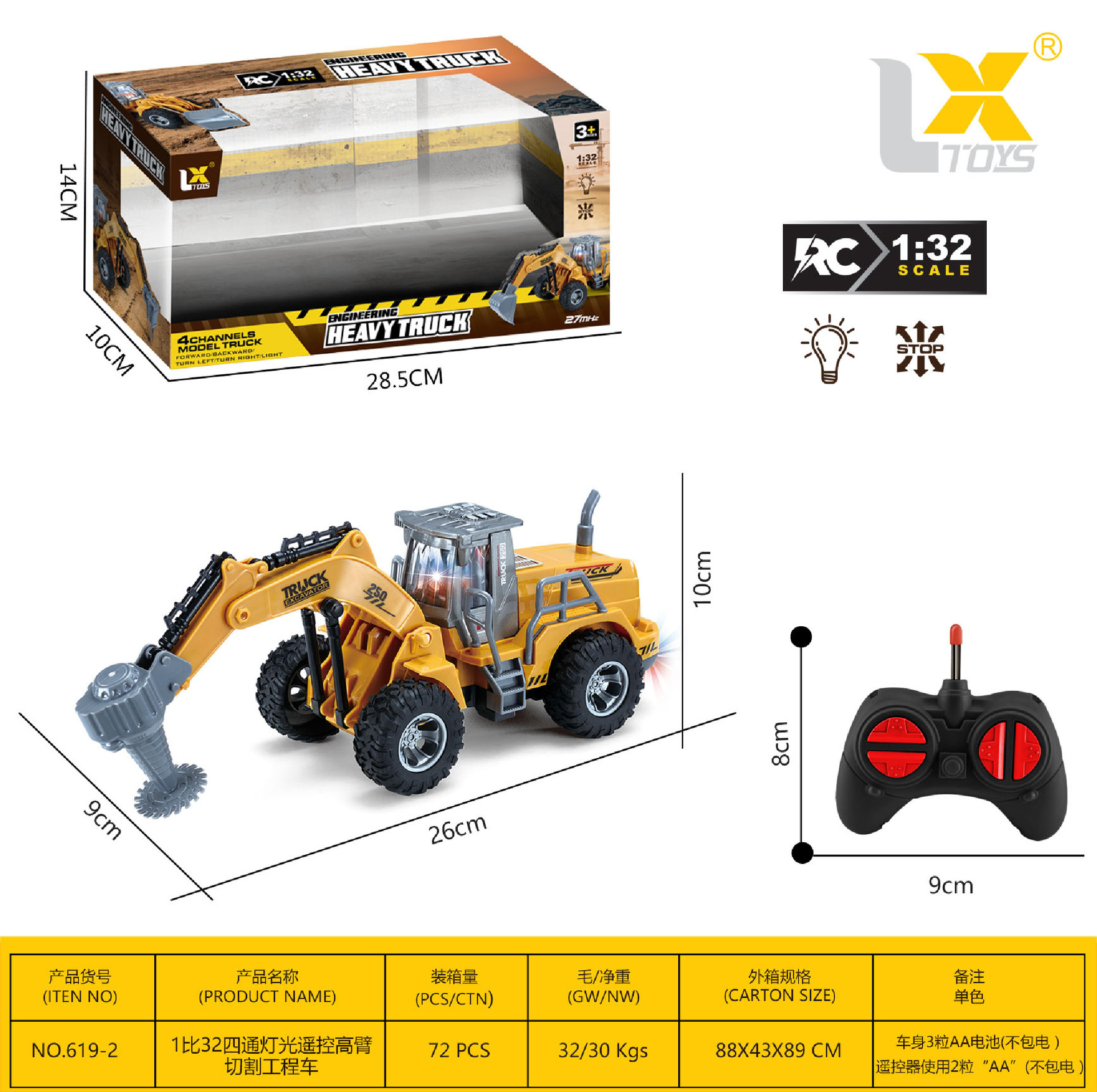 Lightweight, scale 1:32, remote control