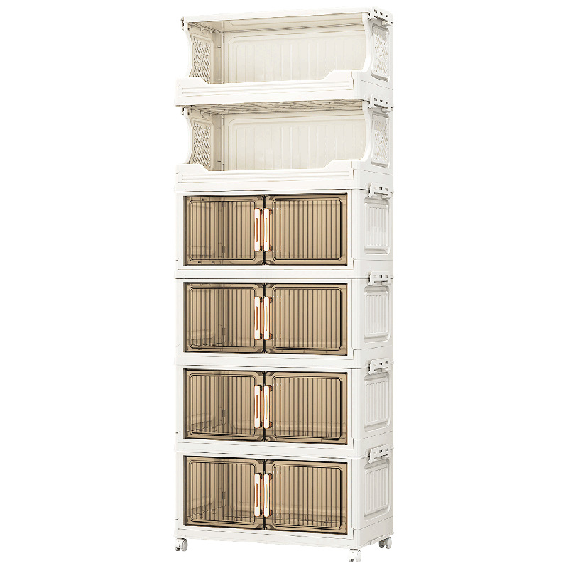 Gabinete de almacenamiento plegable sin instalación, armario de cocina, baño, juguetes con ruedas, estante multifuncional multicapa para bocadillos image 5