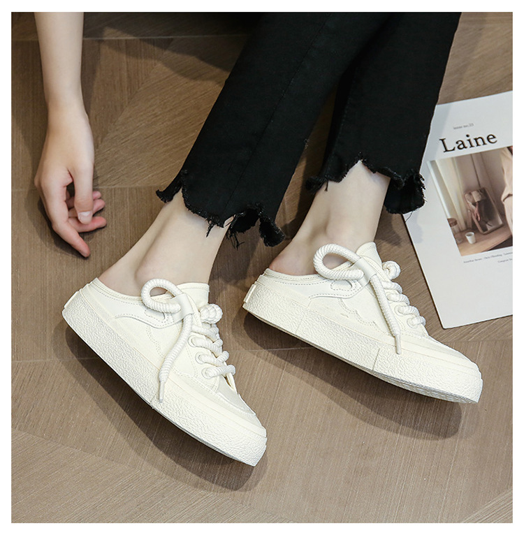 VASIBAEN Niche Design Half-support 2023 Poletje Novi platneni čevlji Lazy One pedal all-match superge trend_voghion.com