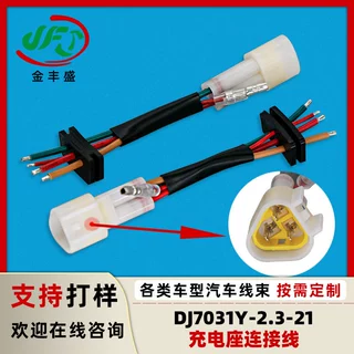 定制3孔汽车防水插接件带线 DJ7031Y-2.3-21车用充电座连接线束