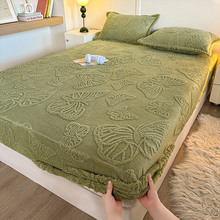 床笠单件塔芙绒三件套2024新床单防滑秋冬款美容床罩床垫套保护罩